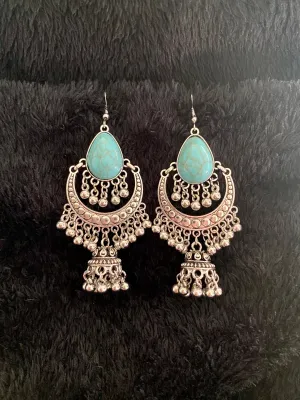 Bailey Turquoise Silver Earrings