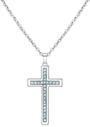 Baptism Cross Necklace for Women,First Communion Gold Cross Necklaces Jewelry Gifts for Women