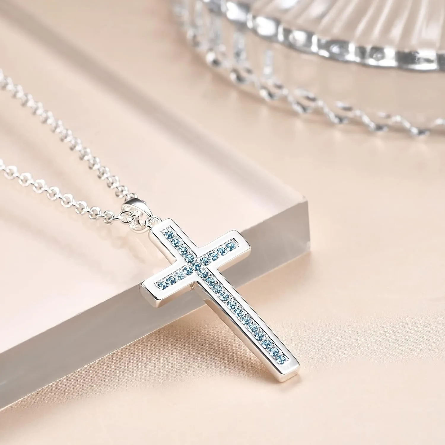 Baptism Cross Necklace for Women,First Communion Gold Cross Necklaces Jewelry Gifts for Women