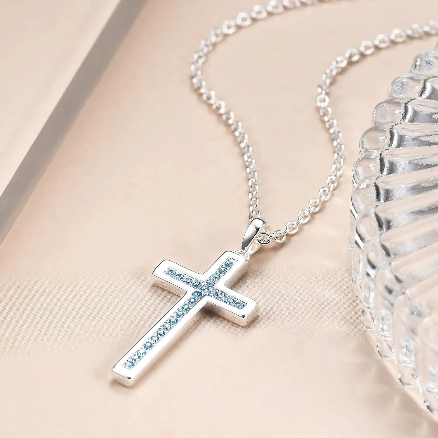 Baptism Cross Necklace for Women,First Communion Gold Cross Necklaces Jewelry Gifts for Women