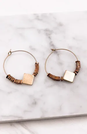 BEADED GOLD HOOPS