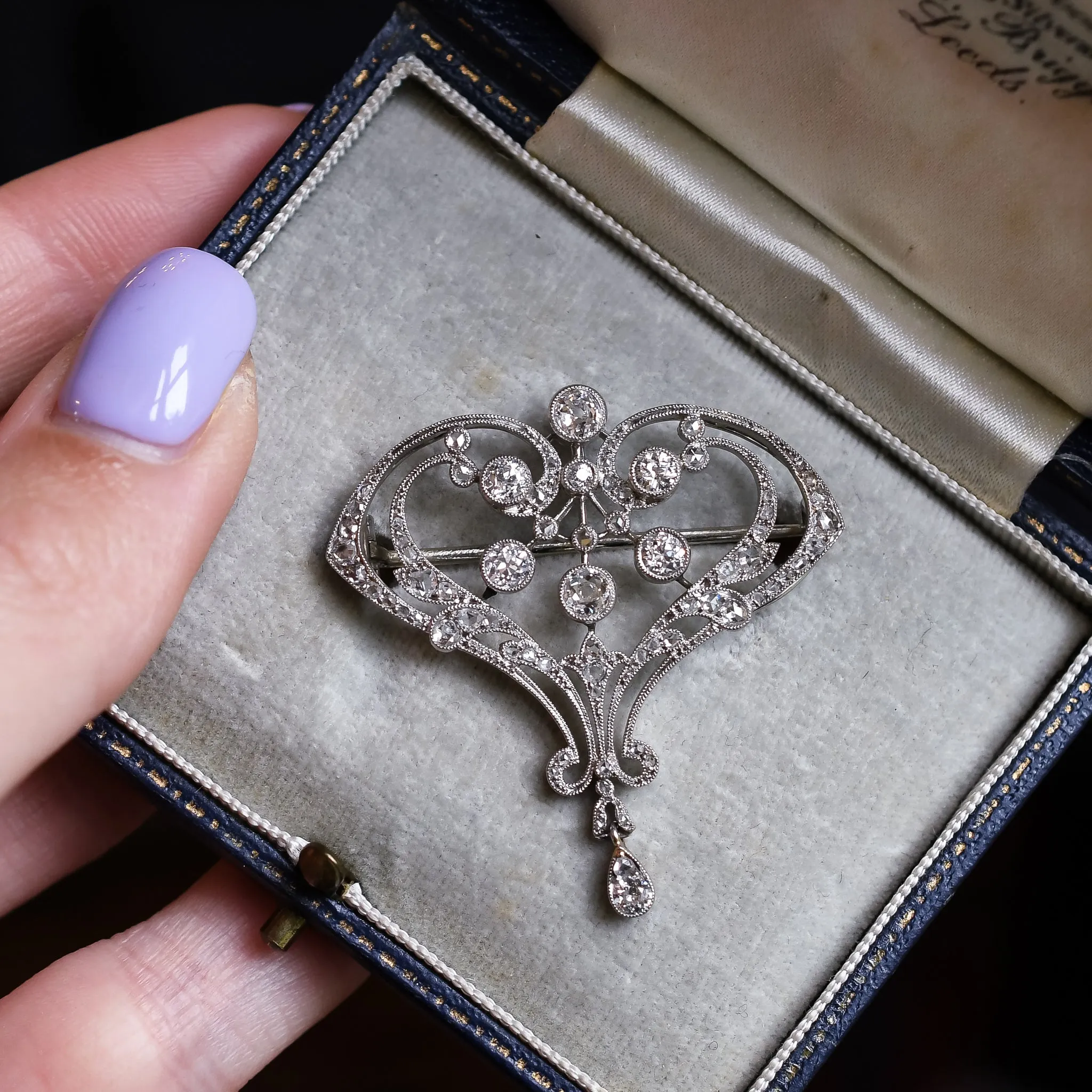 Belle Époque Platinum Diamond Brooch