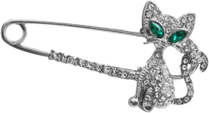 BESPORTBLE 1Pc Creative Cat Playing Ball Breastpin Silver Brooch Delicate Design for Casual and Formal Events Unique Sturdy Pin Attachment for All Fabrics