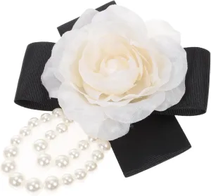 BESPORTBLE Pearl Flower Lapel Pin Brooch for Women Elegant Design for Dresses Scarves and Suits present for Special Occasions and Celebrations