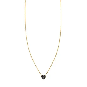 Black Diamond Heart Necklace: Bold Elegance in 14K Gold