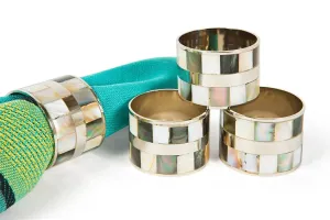 Black/White Mother of Pearl Napkin Ring