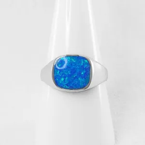 Blue Opal Signet Ring