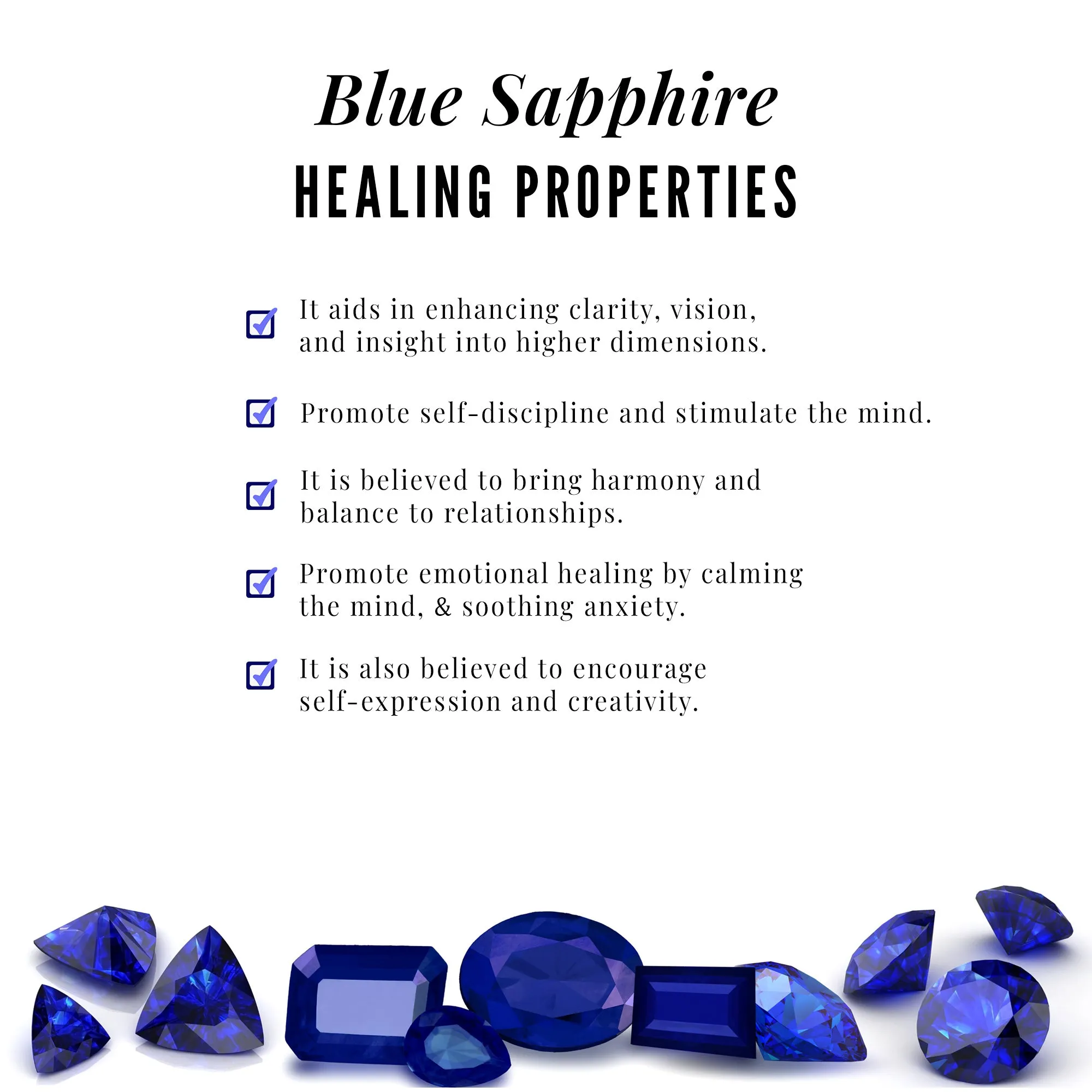 Blue Sapphire Engagement Ring with Diamond Trio