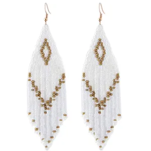 Bohemian Bead Drop Earrings | Ethnic Style Long Earrings | 2024 Statement Jewelry