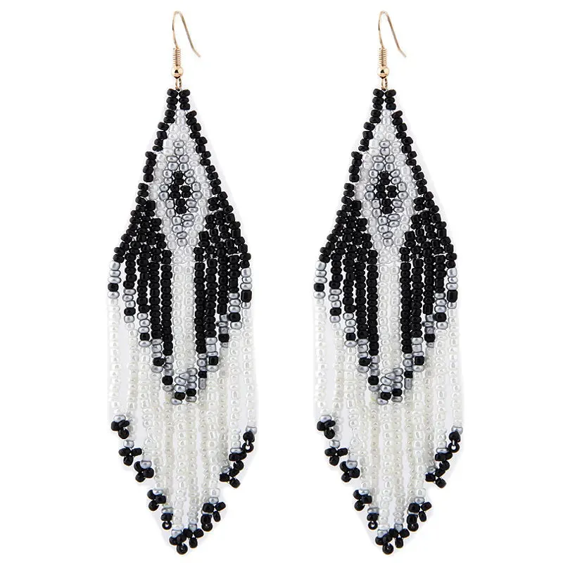 Bohemian Bead Drop Earrings | Ethnic Style Long Earrings | 2024 Statement Jewelry