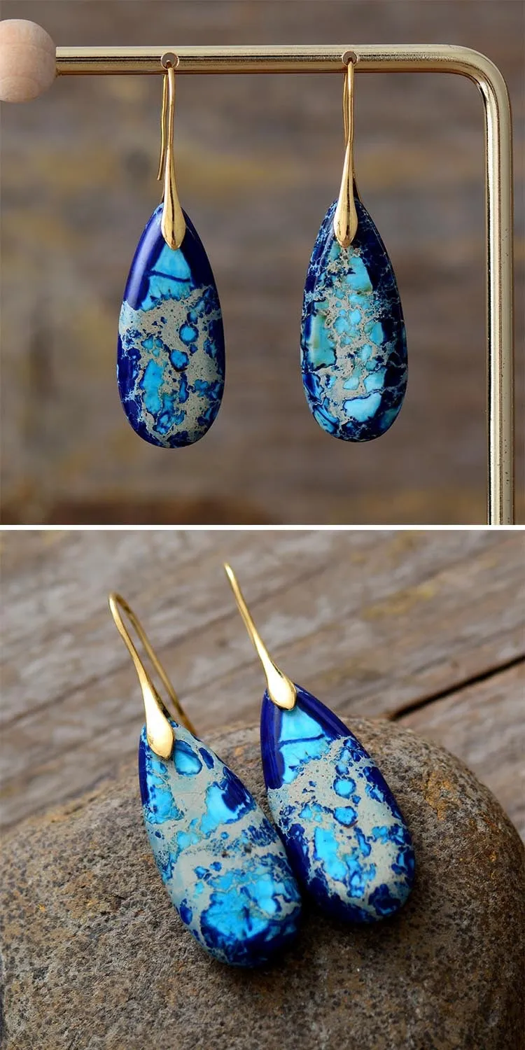 Bohemian Emperor Water Drop Stone  - The Nevermore Boho Earrings for Women
