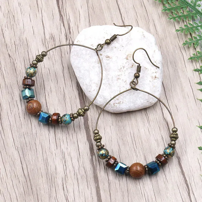 Bohemian Ethnic Big Round Earrings for Women
