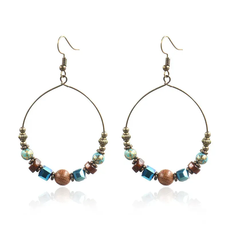 Bohemian Ethnic Big Round Earrings for Women