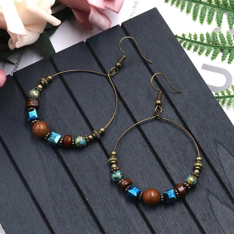 Bohemian Ethnic Big Round Earrings for Women