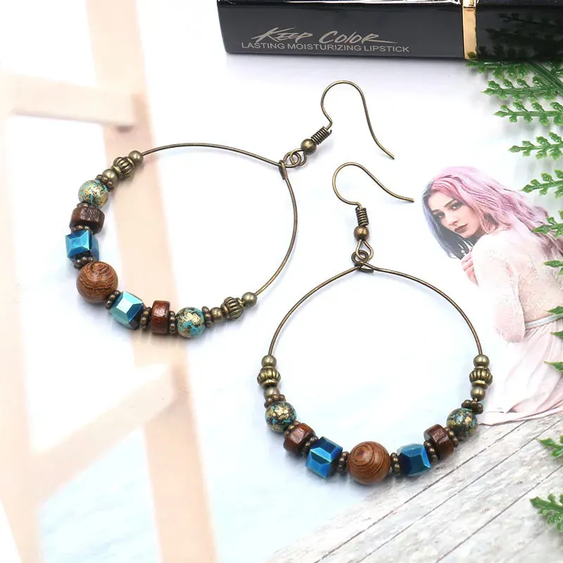 Bohemian Ethnic Big Round Earrings for Women