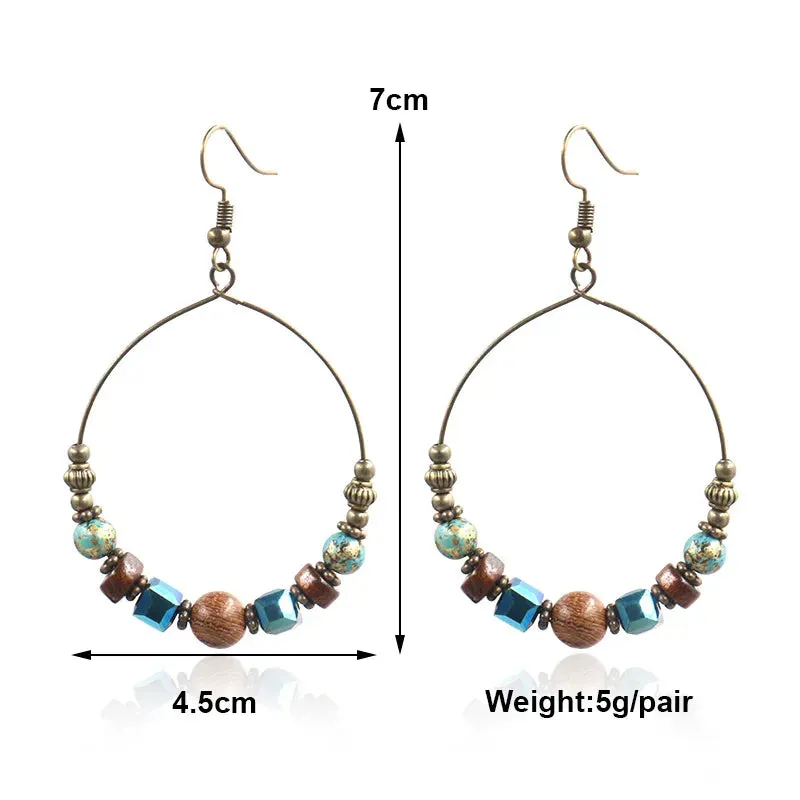Bohemian Ethnic Big Round Earrings for Women