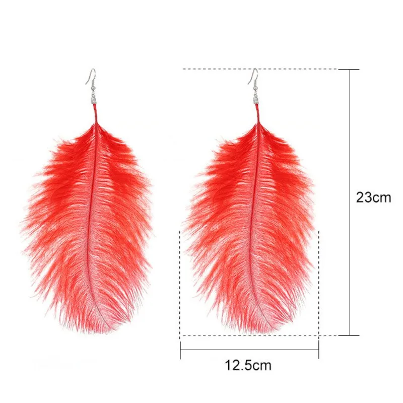 Bohemian Large Feather Earrings For Women