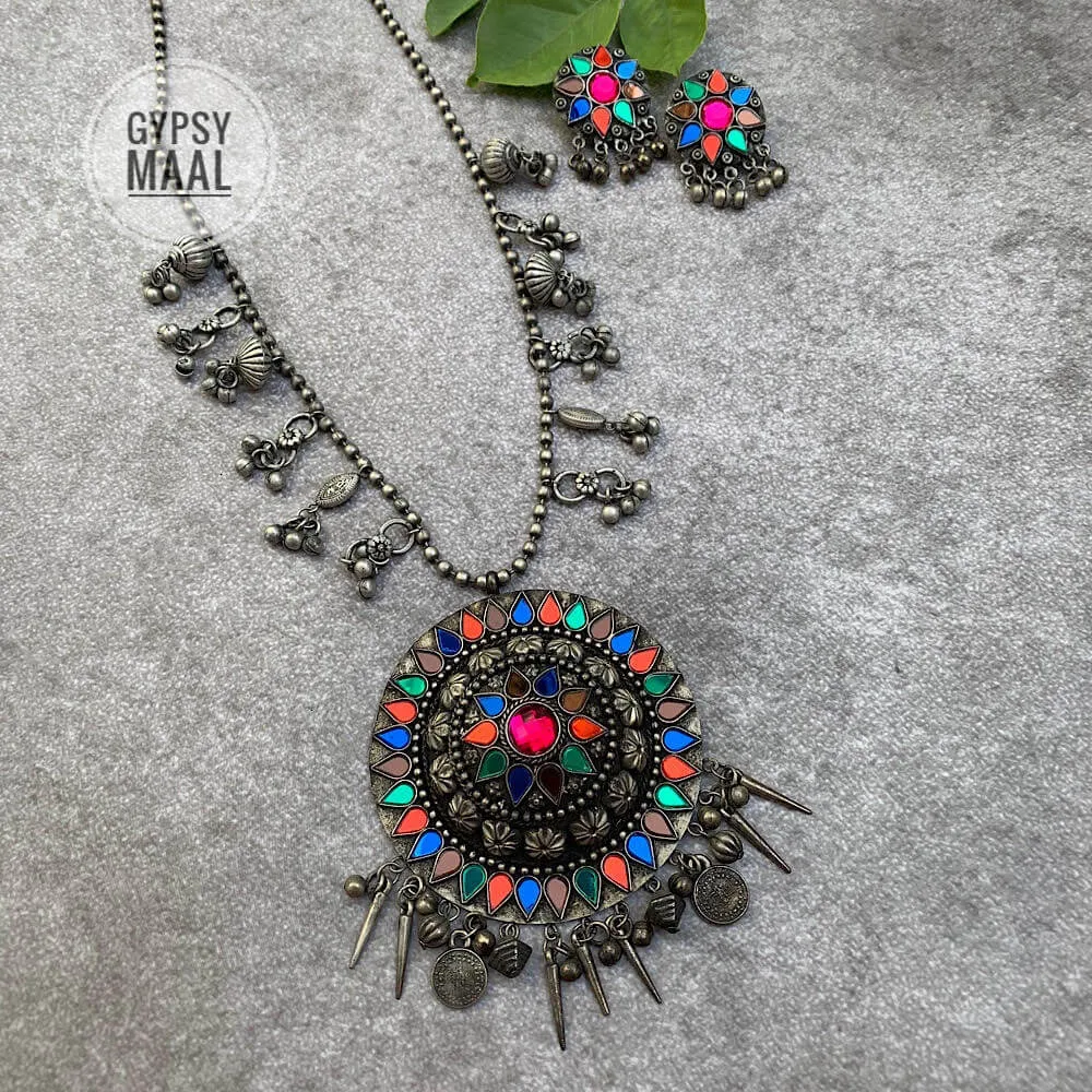 Bohemian Round Necklace & Earrings