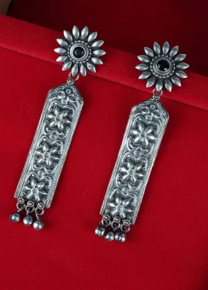 Bohemian Tale Silver Tone Brass Earrings