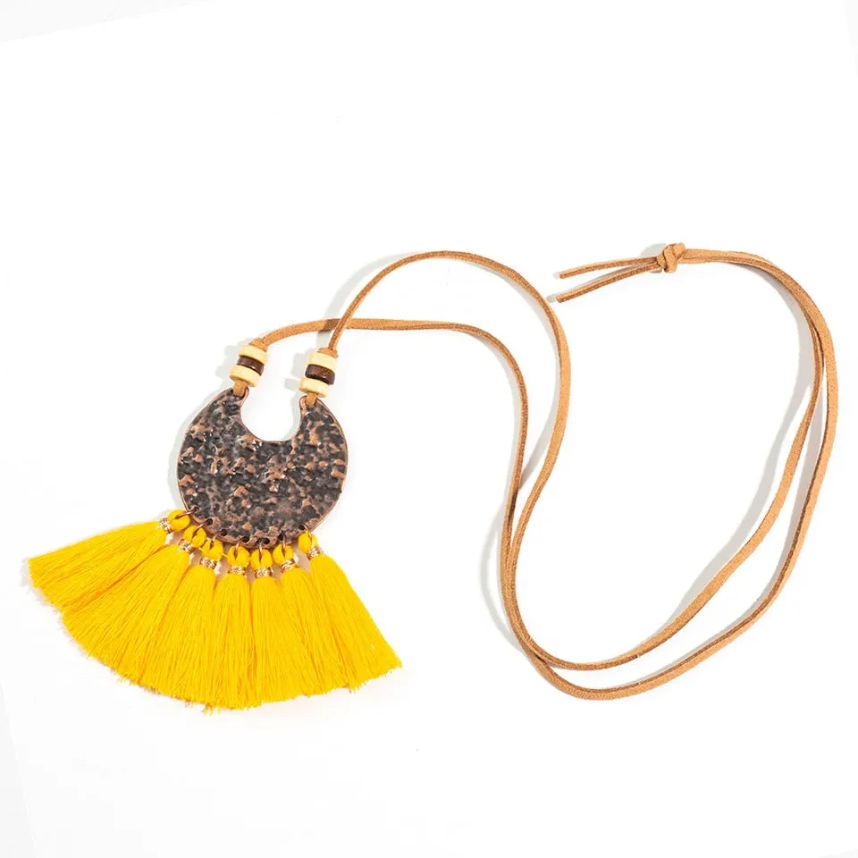 Bohemian Tassel Pendant Necklace OR  Bohemian Tassel Choker Necklace Earrings