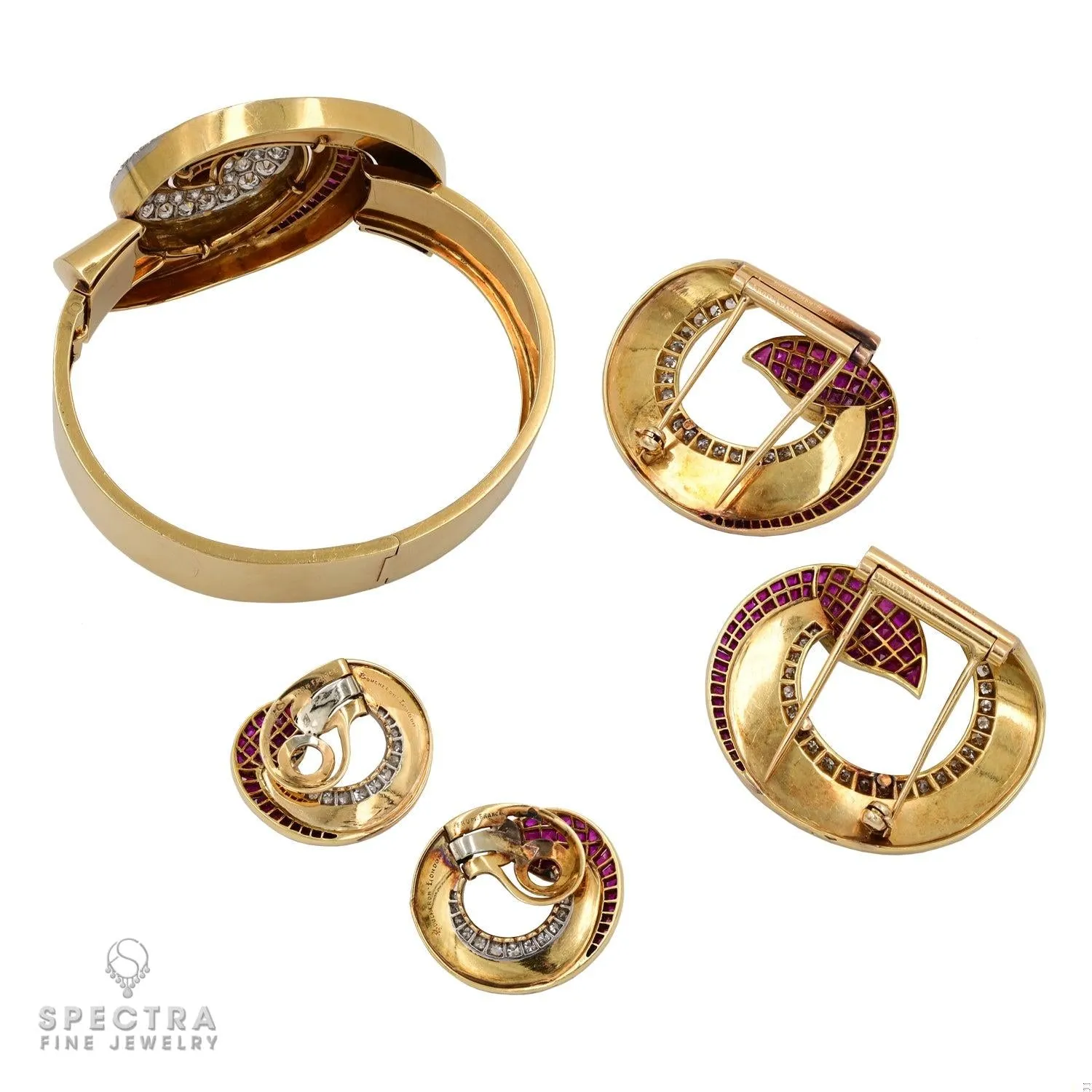 Boucheron Vintage Art Deco Era Demi Parure Suite