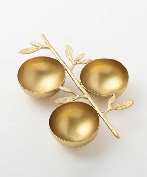 Brass Leaf 3-Row Bowl M35-2691 [Expected to arrive at the end of March].