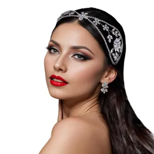 Bridal Headbands Rhinestone Hairpieces Brides Wedding Headpieces Hair Accessories Silver Rhinestone Womens (Silver)