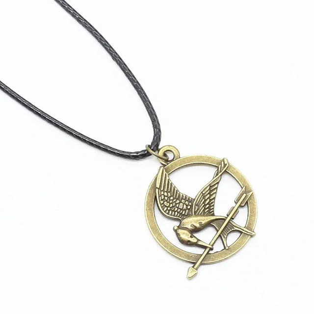 Bronze Skull Mocking Bird Pendant Necklace for Men