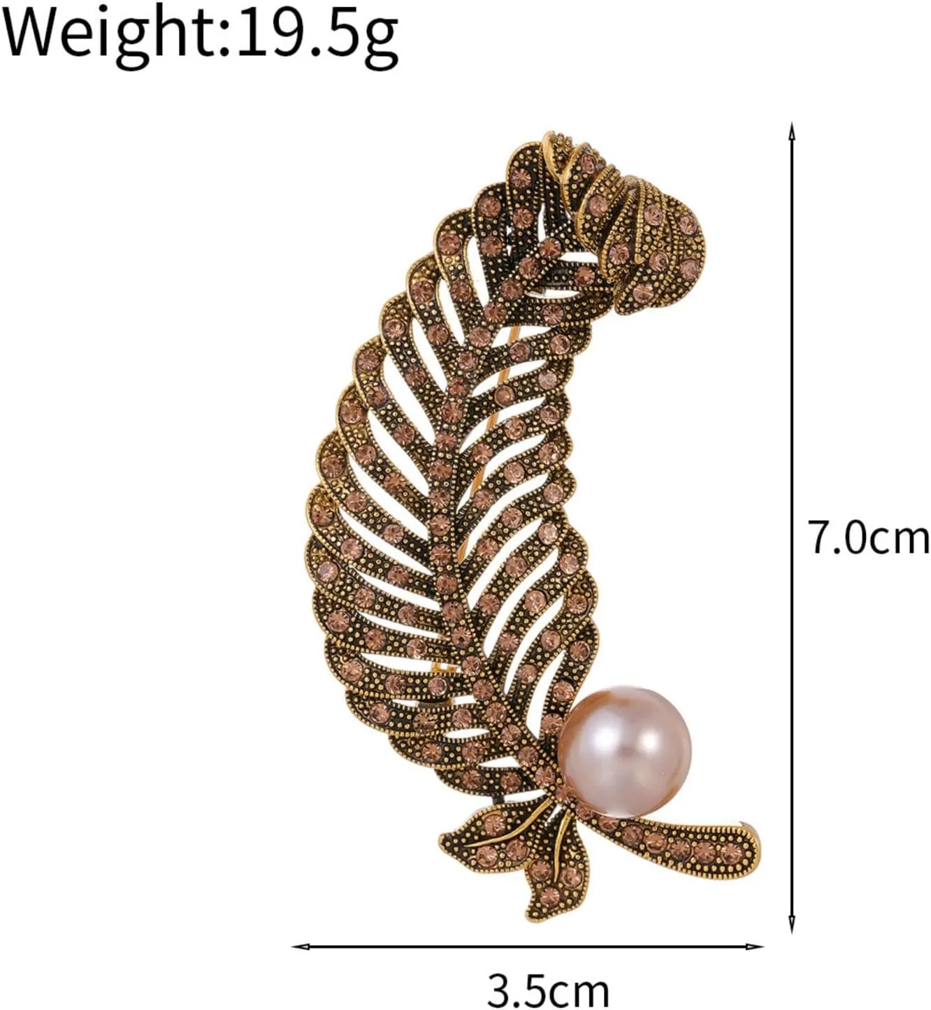Brooch 1 Piece Of Cut Out Feather Pearl Brooch Ladies Sweater Accessories Pin Suit Corsage