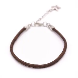 Brown cork cord Handmade bracelet BR-02-B-10