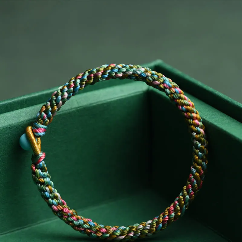 Buddha Stones Colorful Rope Luck Handcrafted Braided Child Adult Bracelet