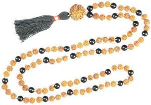 Buddhist Mala Necklace Healing Prayer Beads Rudraksha Black Jade