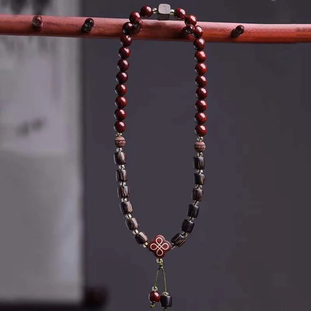 Buddhist prayer beads,Mala beads, 8Mm Double Layer Wooden Bead Bracelet Delicate Buddhist Prayer Bead Bracelet for Yoga Meditation Chanting Mala