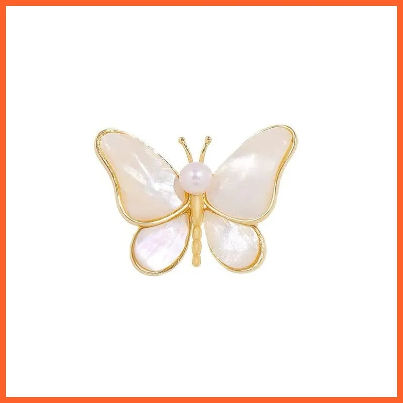Butterfly Brooches For Women | Charm Pearl Gold Color Brooch Pins