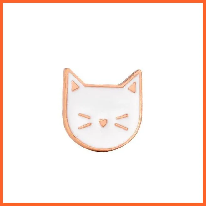 Cartoon Animal Brooches | Cool Kitten Collar Lapel Pin Bag Metal Badges