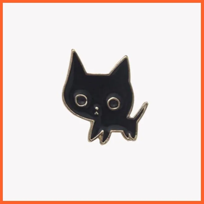 Cartoon Animal Brooches | Cool Kitten Collar Lapel Pin Bag Metal Badges