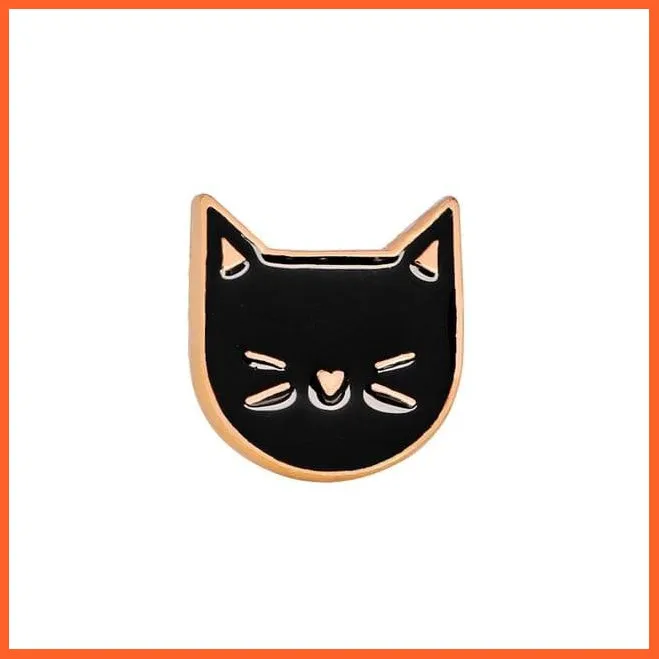 Cartoon Animal Brooches | Cool Kitten Collar Lapel Pin Bag Metal Badges