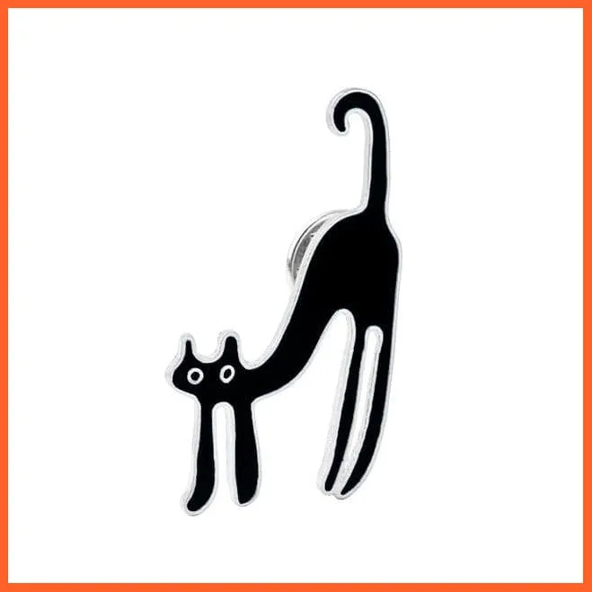 Cartoon Animal Brooches | Cool Kitten Collar Lapel Pin Bag Metal Badges