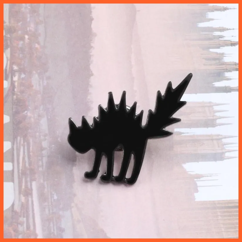 Cartoon Animal Brooches | Cool Kitten Collar Lapel Pin Bag Metal Badges