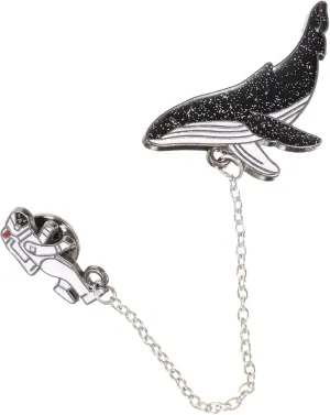 Cartoon Astronaut Whale Brooch Cute Animal Pin for Coats Jackets and Dresses Unique Costume Jewelry Accessory for All Occasions Creative Enamel Design