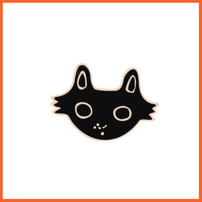 Cartoon Cat Fish Bone Brooch |  Women Men Lapel Pin Badge Couple Jewellery