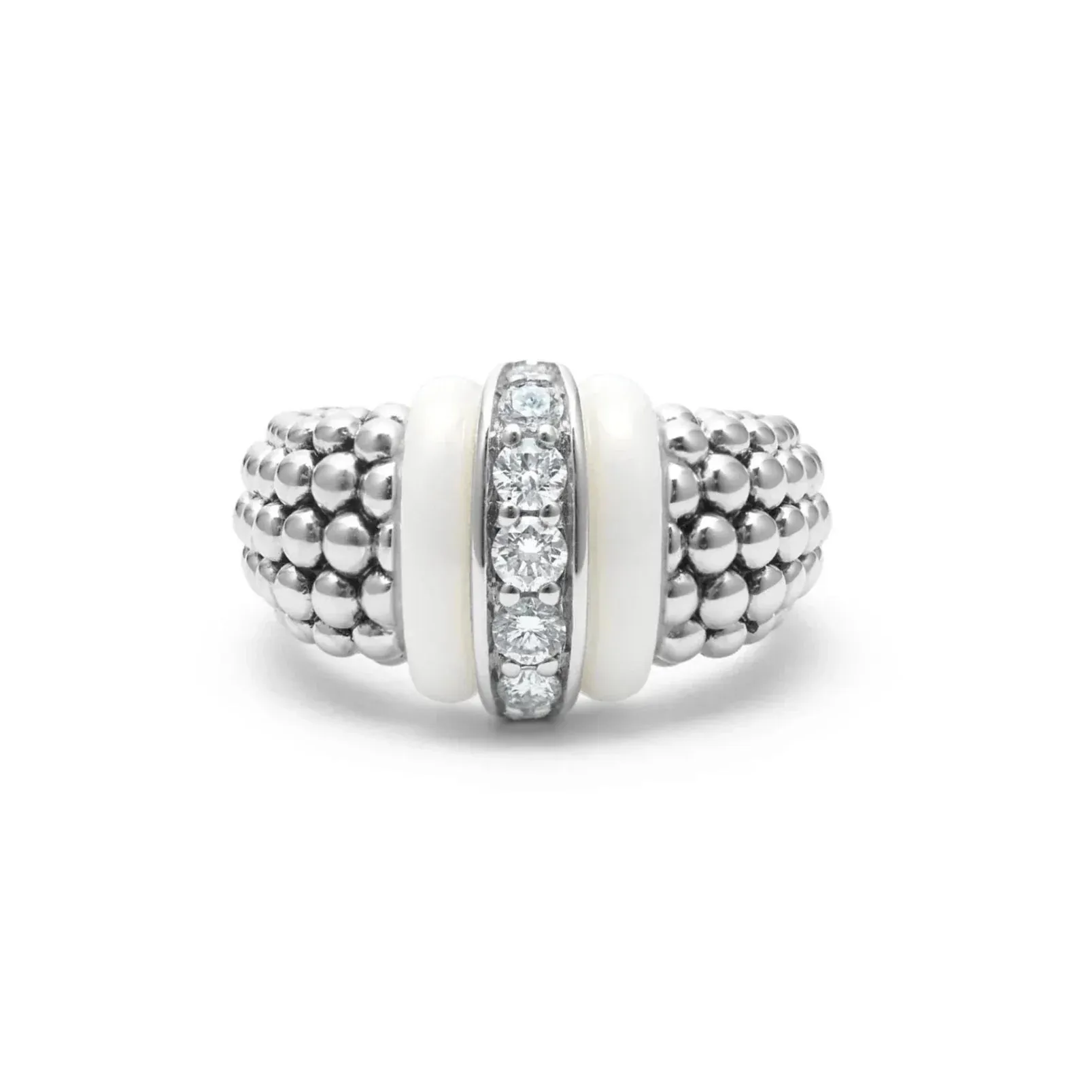 Ceramic Caviar Diamond Ring
