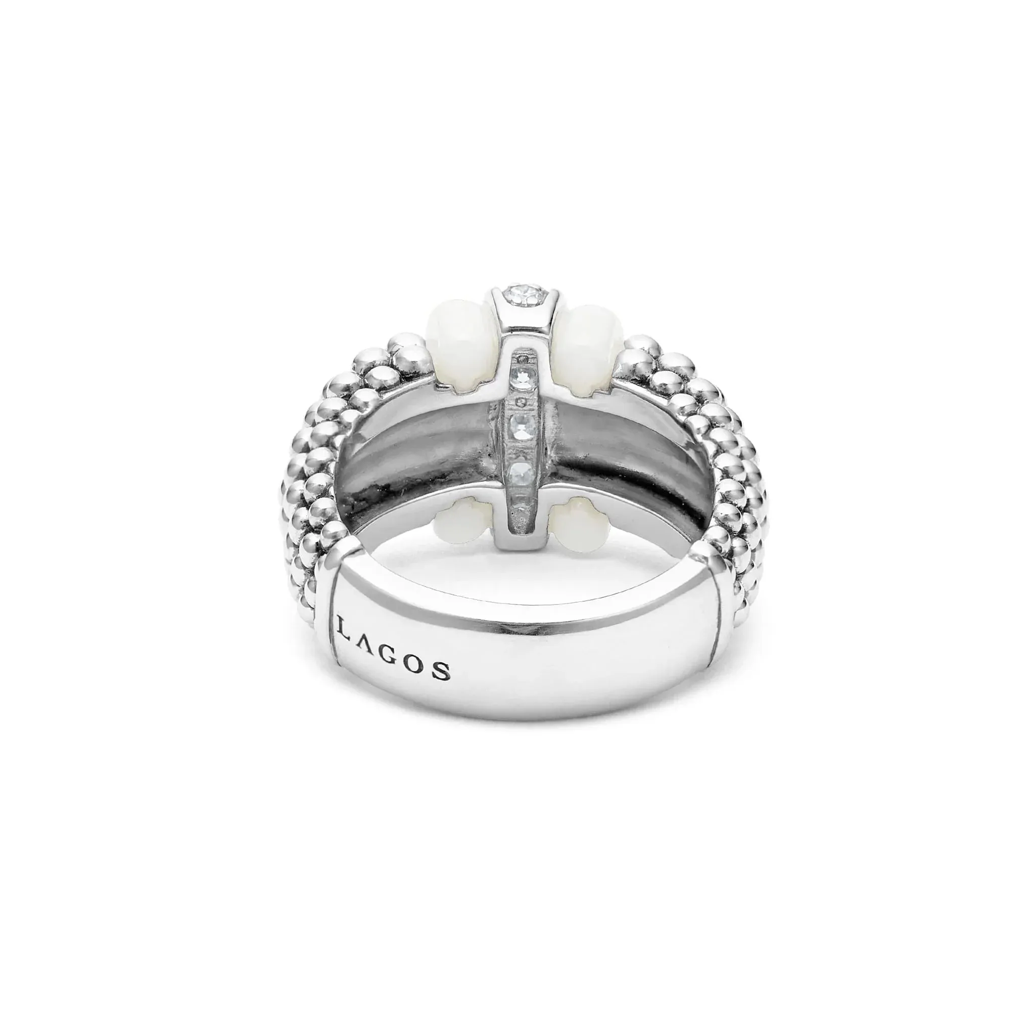 Ceramic Caviar Diamond Ring