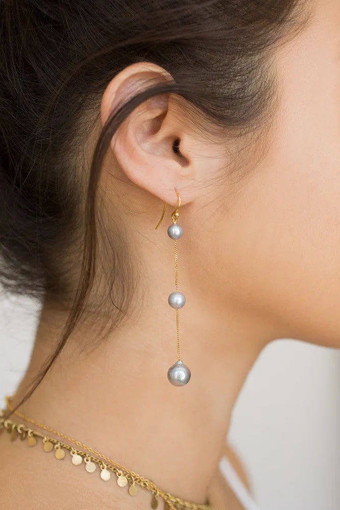 Chan Luu Tiered Floating Pearl Earrings