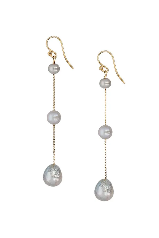 Chan Luu Tiered Floating Pearl Earrings