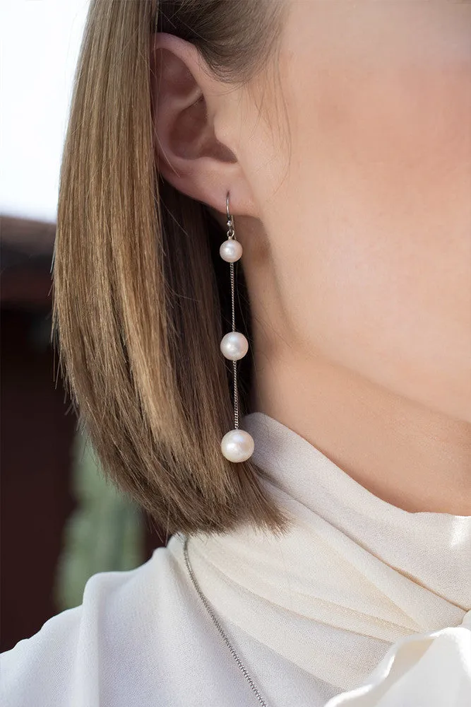 Chan Luu Tiered Floating Pearl Earrings