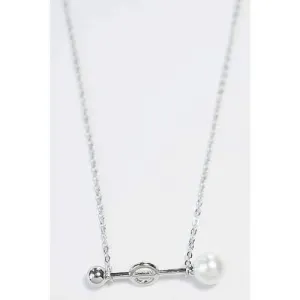 Chic Chain Bead Necklace - Silver