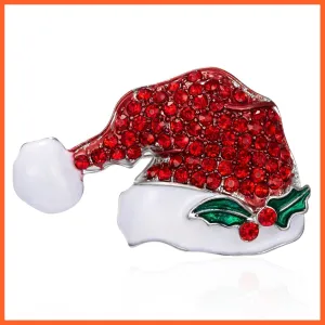 Christmas Enamel Snowman Hats Brooch Pins | Christmas Gifts