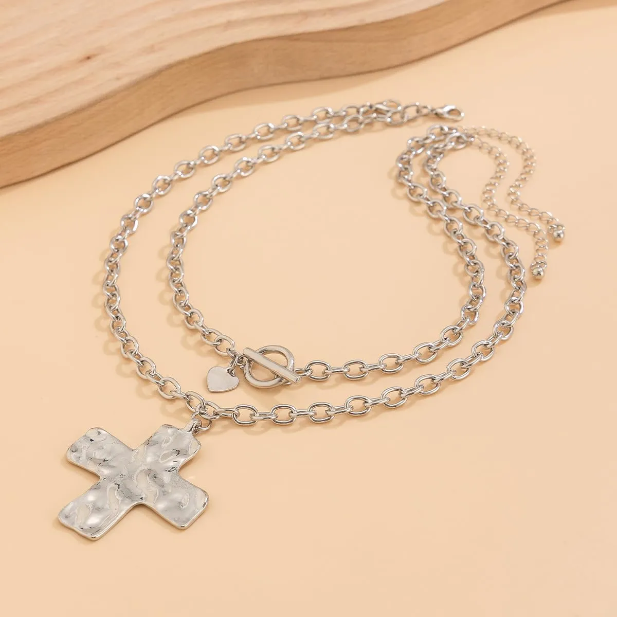 Chunky Cross Necklaces for Women Big Cross Necklace Gold Cross Necklace Chunky Silver Necklace Trendy Statement Jewelry
