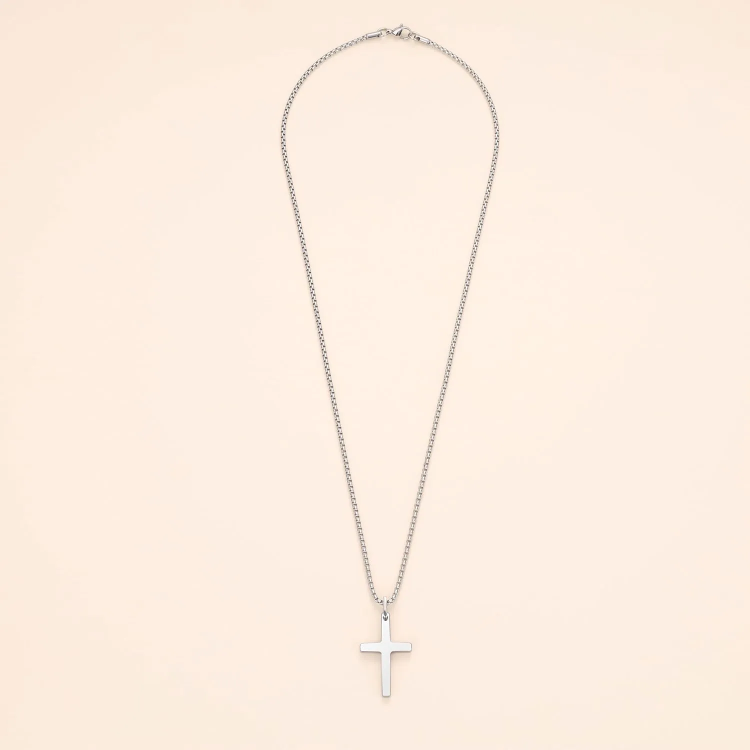 COAI Tungsten Necklace for Men, Cross Pendant Necklace for Men 20"/22"/24"